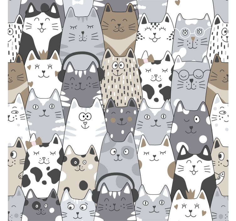 Childrens blind cartoon cats - TenStickers