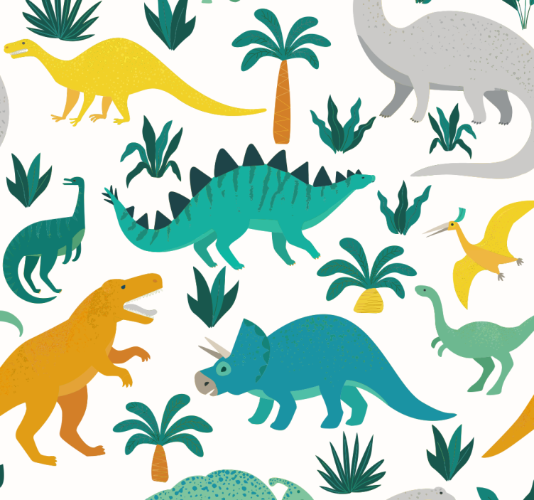 Childrens blind featuring dinosaurs and trees - TenStickers