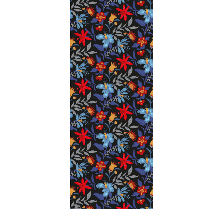 Office blind flowerprint 'tricot' black - TenStickers