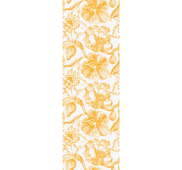 Office blind with yellow orchid flower pattern - TenStickers