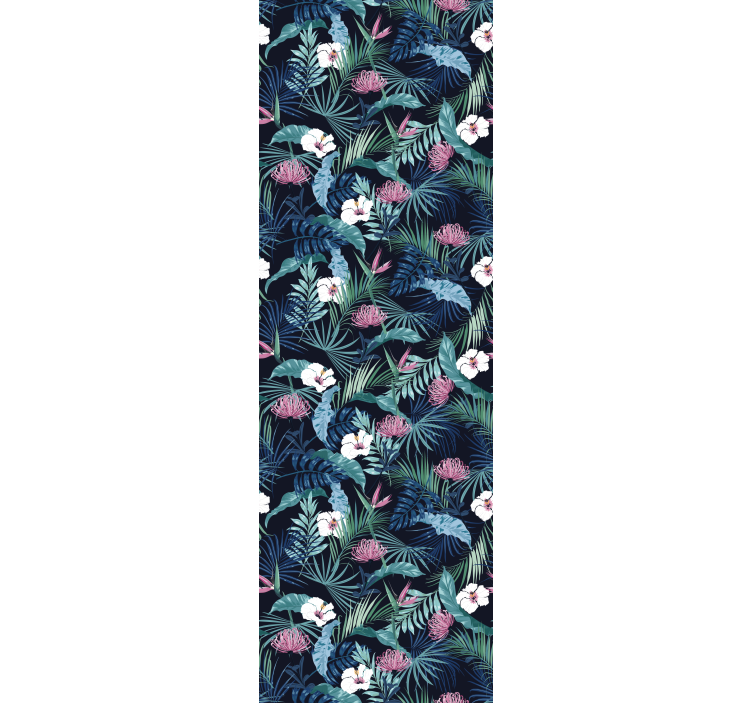 Office blind exotic plants on leaves - TenStickers