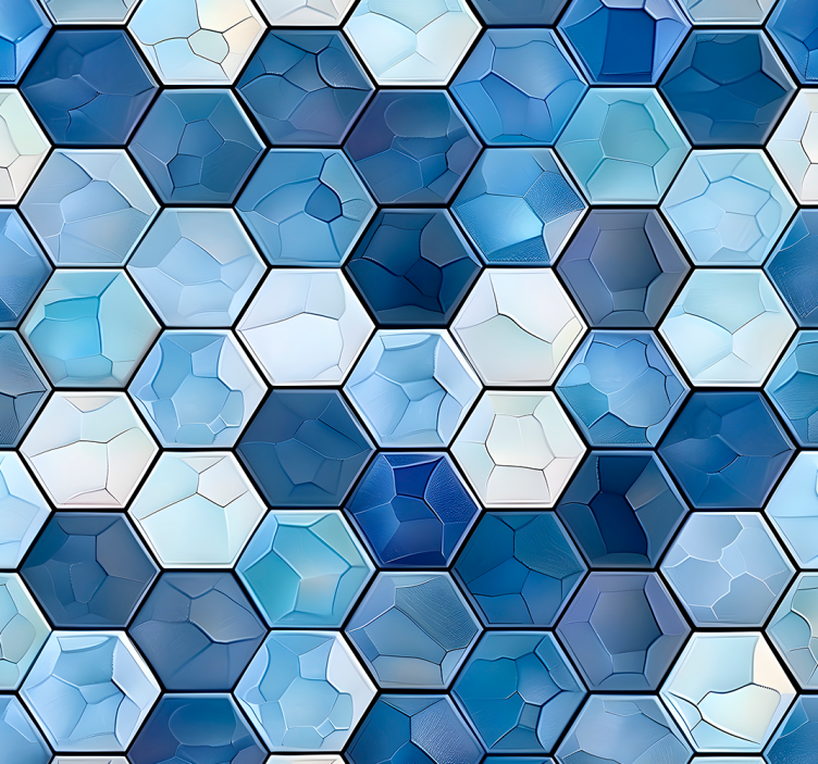 Office blind with blue tile design - TenStickers