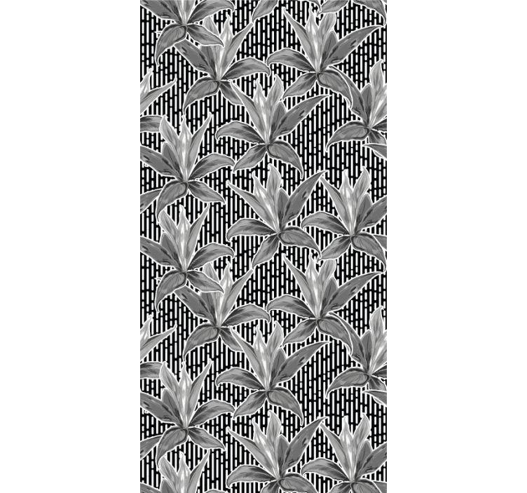 Teenage roller blind outline leaves floral design - TenStickers
