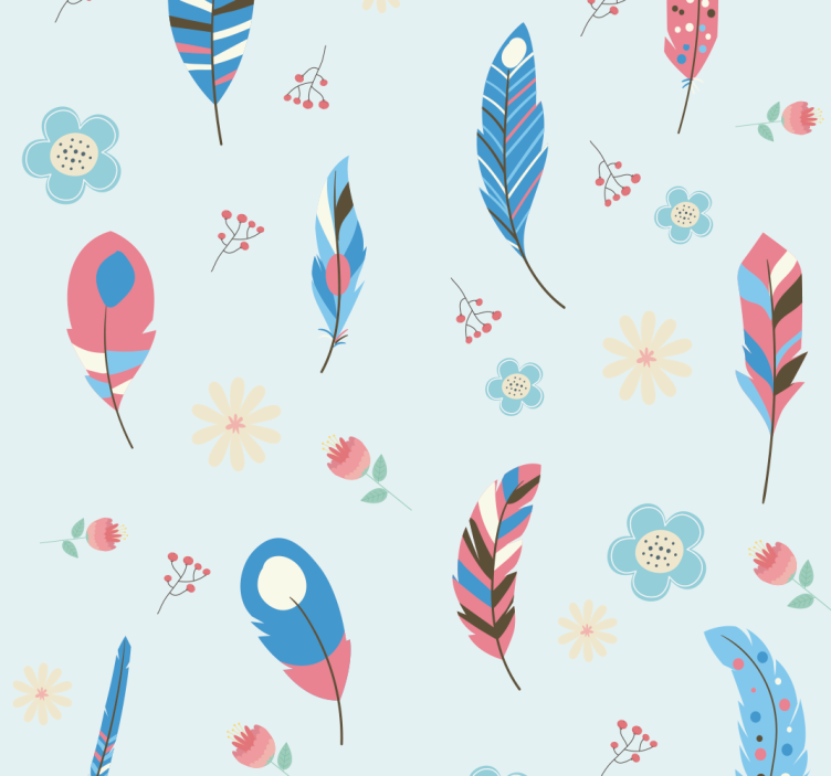 Teenage roller blind colorful feathers design - TenStickers