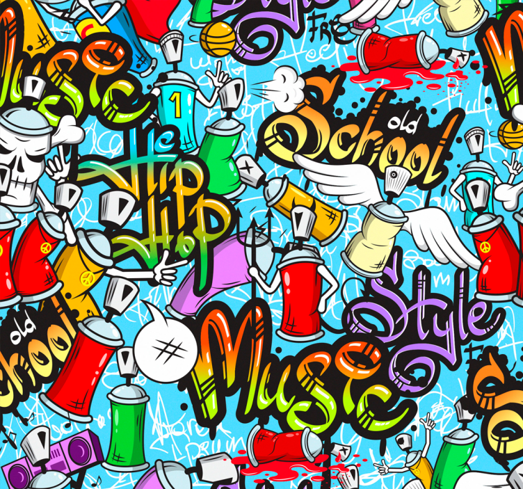 Teenage roller blind urban graffiti hip-hop style - TenStickers