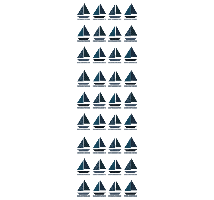 Modern blind with sailboat pattern fabric - TenStickers