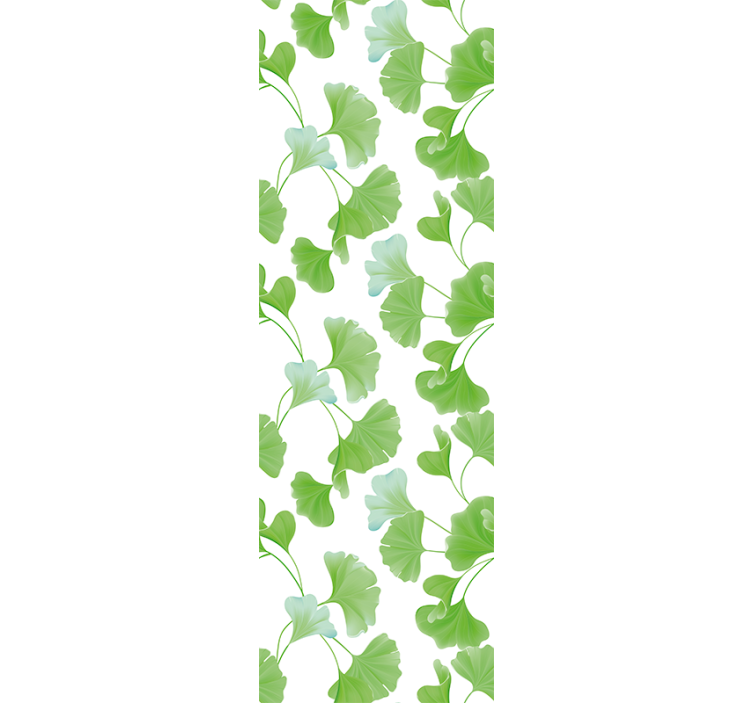 Modern blind with green ginkgo leaves design - TenStickers