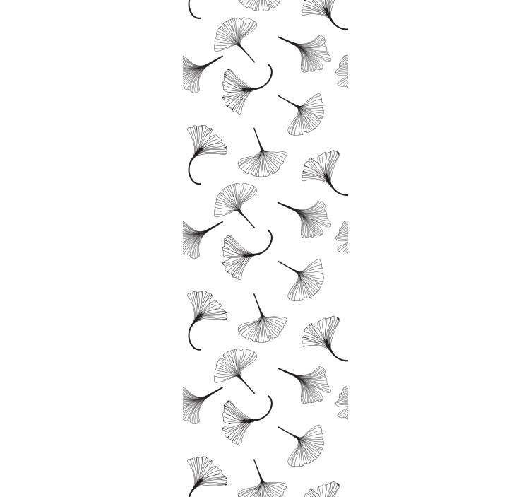 Modern blind ginkgo leaves black design - TenStickers