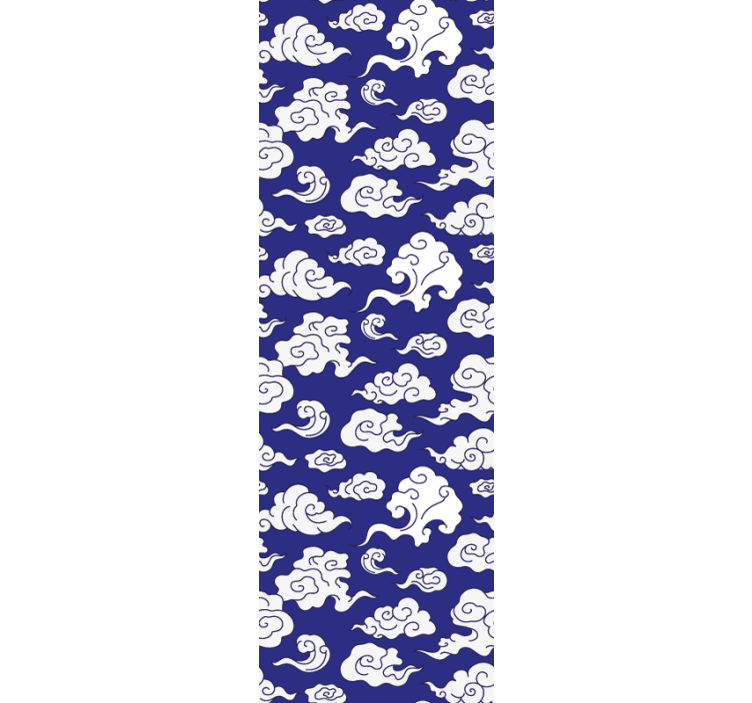 Modern blind with white cloud silhouettes on blue - TenStickers