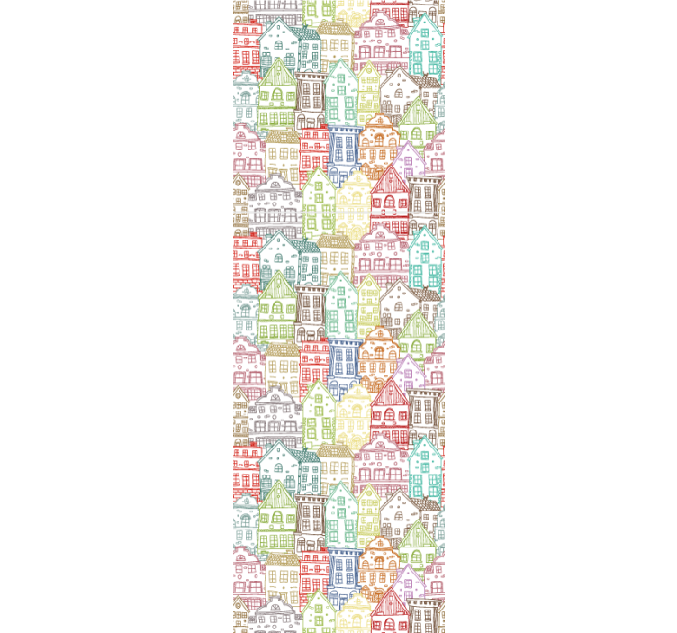Modern blind hand-drawn houses seamless pattern - TenStickers