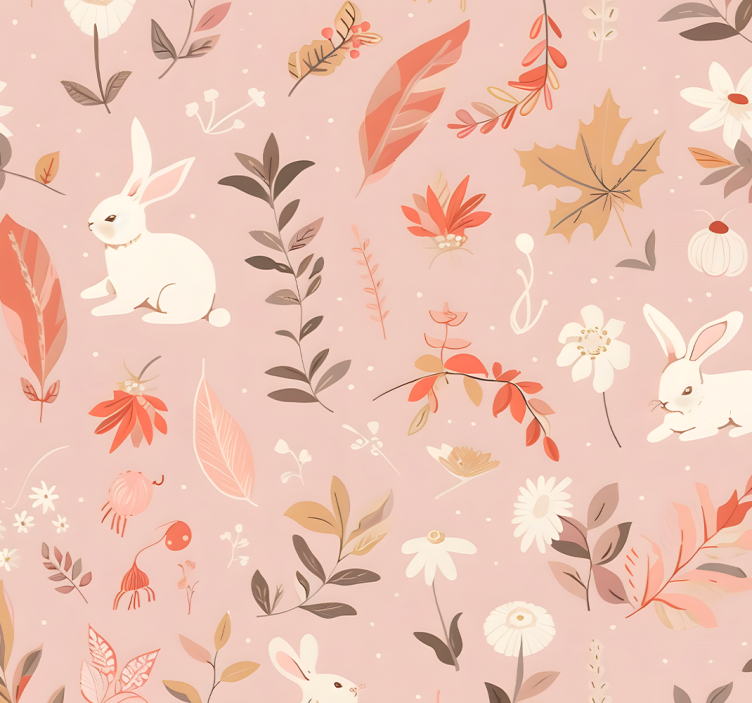 Pink blind autumn forest pattern - TenStickers