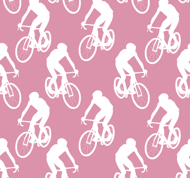 Pink blind with white cyclists pattern - TenStickers
