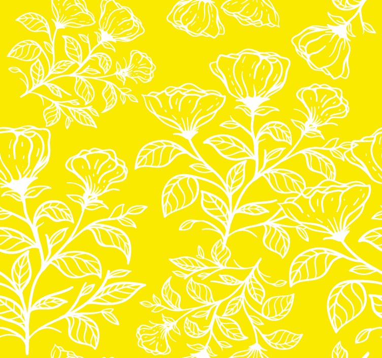Yellow blind with floral design pattern - TenStickers
