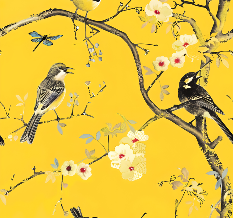 Yellow blind spring design - TenStickers