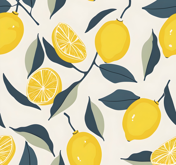 Yellow blind with lemon print - TenStickers