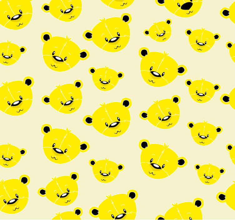 Yellow blind with adorable bear print - TenStickers