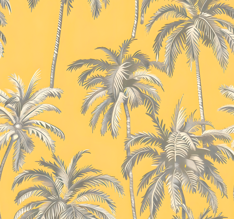 Yellow blind with palm trees design - TenStickers