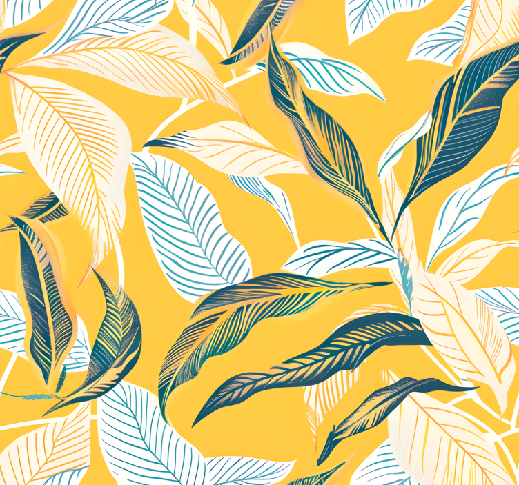 Yellow blind with mediterranean plants design - TenStickers