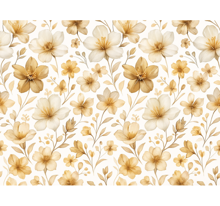 Yellow blind with lifelike floral design - TenStickers