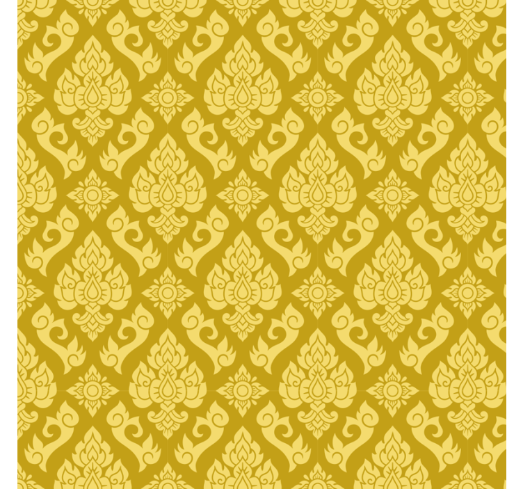 Yellow blind with detailed floral design - TenStickers