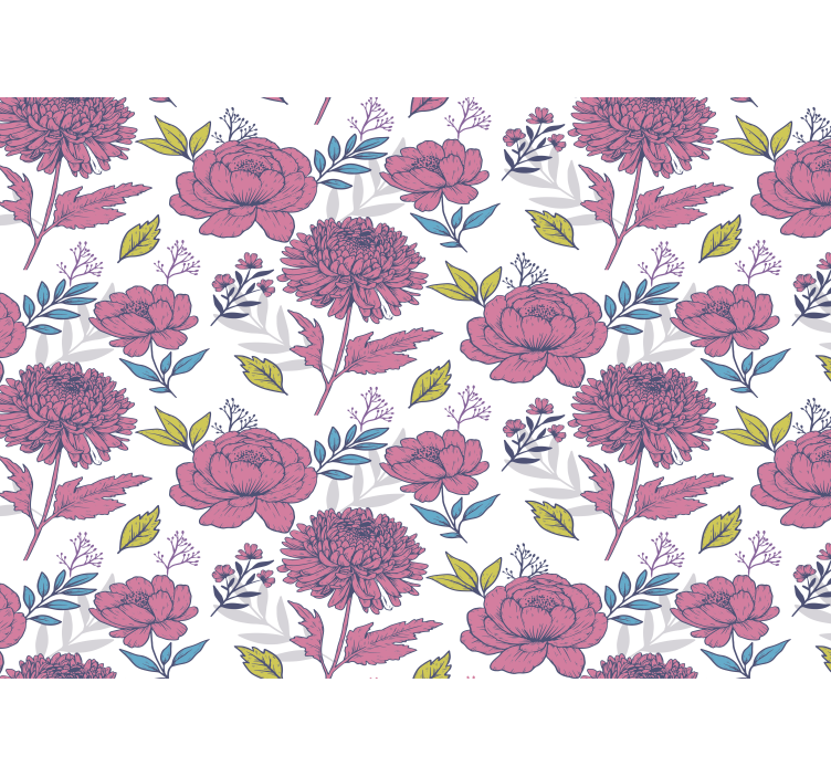 Kitchen blind with large multicolor floral pattern - TenStickers