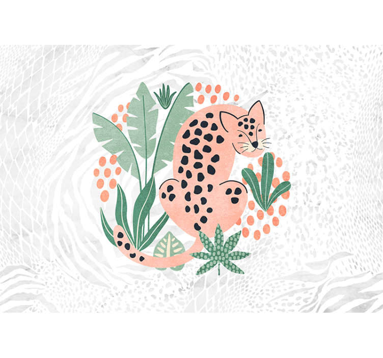 White blind with tropical trees and tigers - TenStickers
