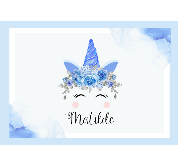 White blind with cute unicorn eyes and horns - TenStickers
