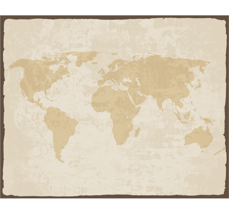 Living room blind in vintage white and beige worldmap - TenStickers