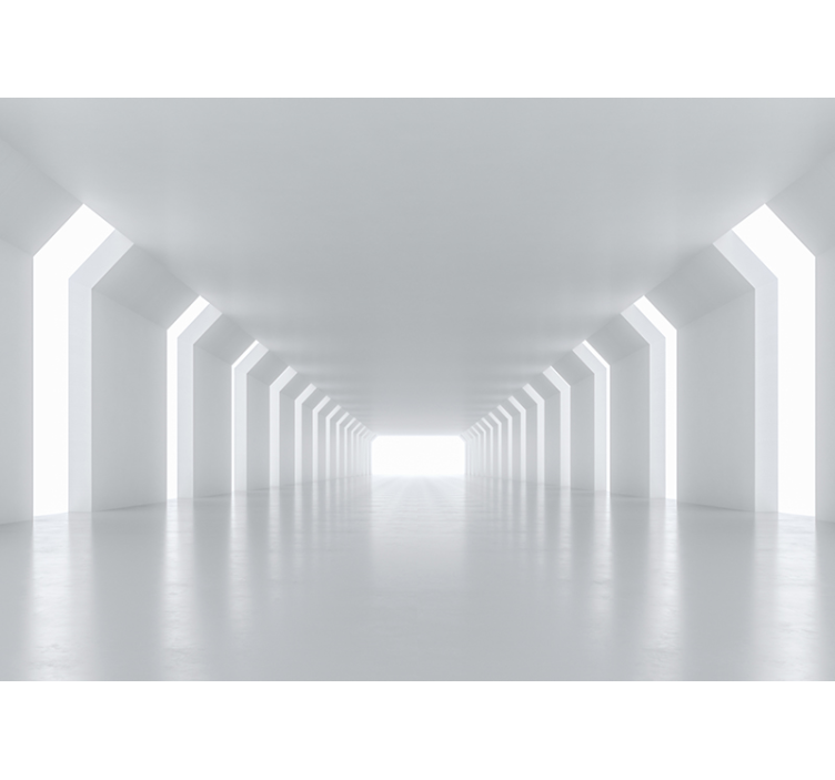 White blind futuristic corridor view - TenStickers