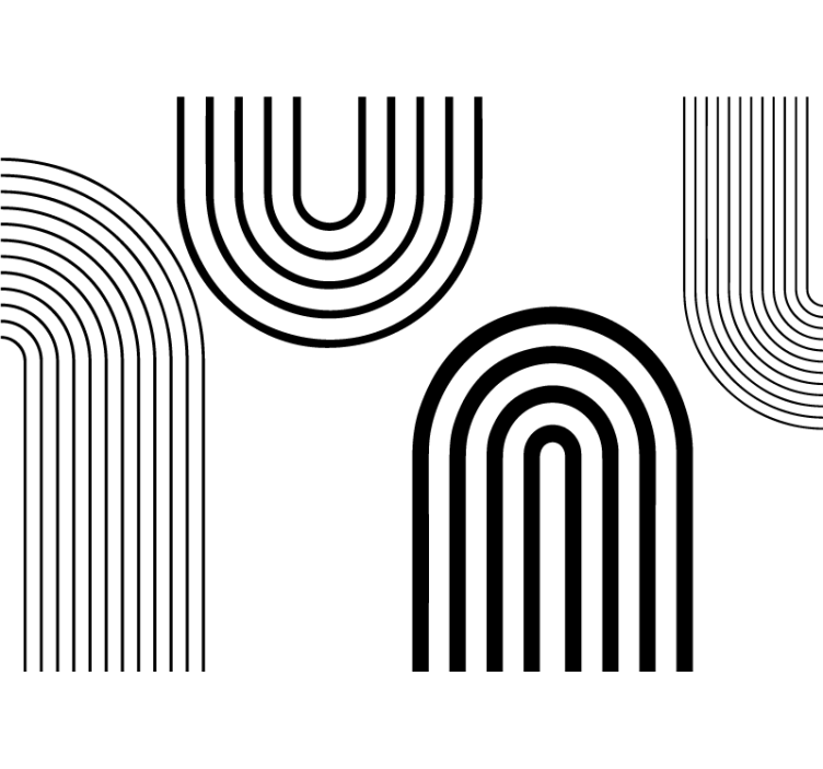 White blind with sleek minimalist black arcs - TenStickers