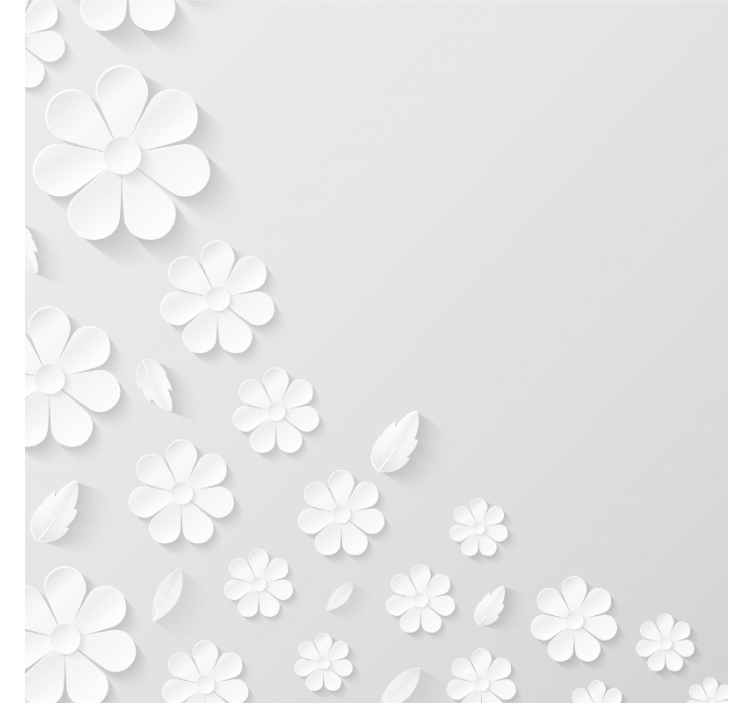 White blind with white paper flower background - TenStickers