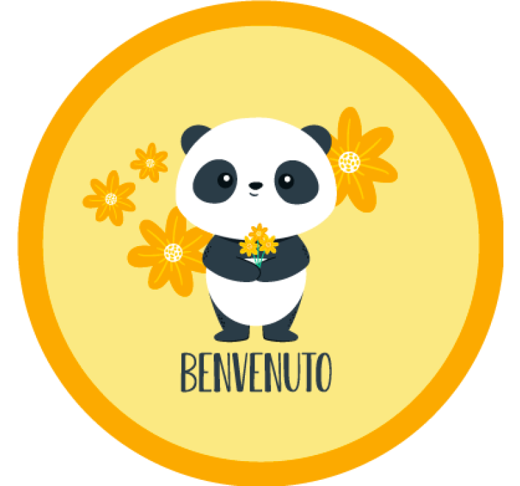 Yellow blind panda welcome to my room - TenStickers