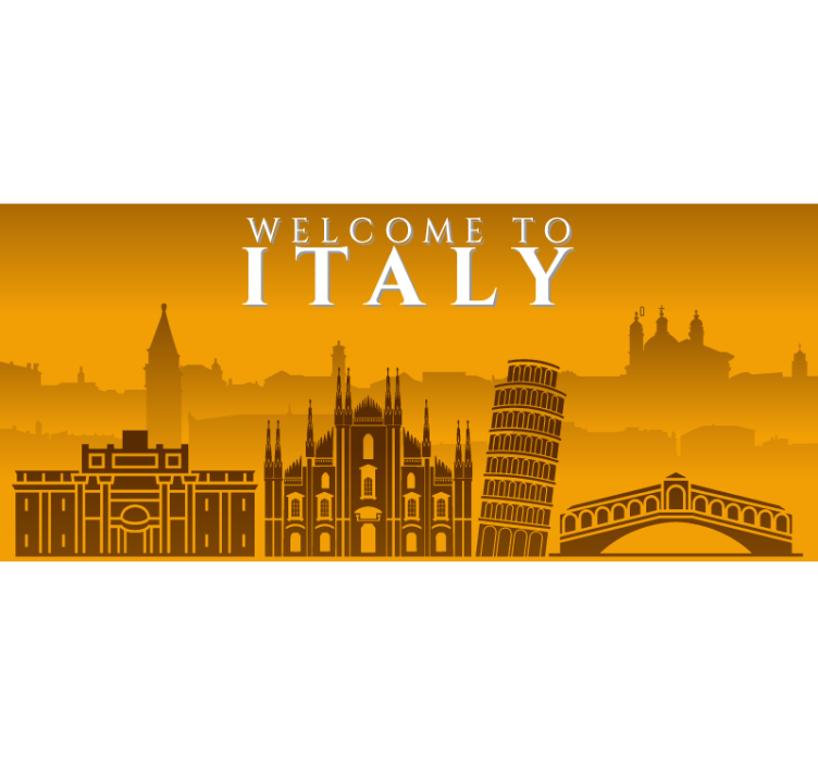 Yellow blind italian skyline - TenStickers