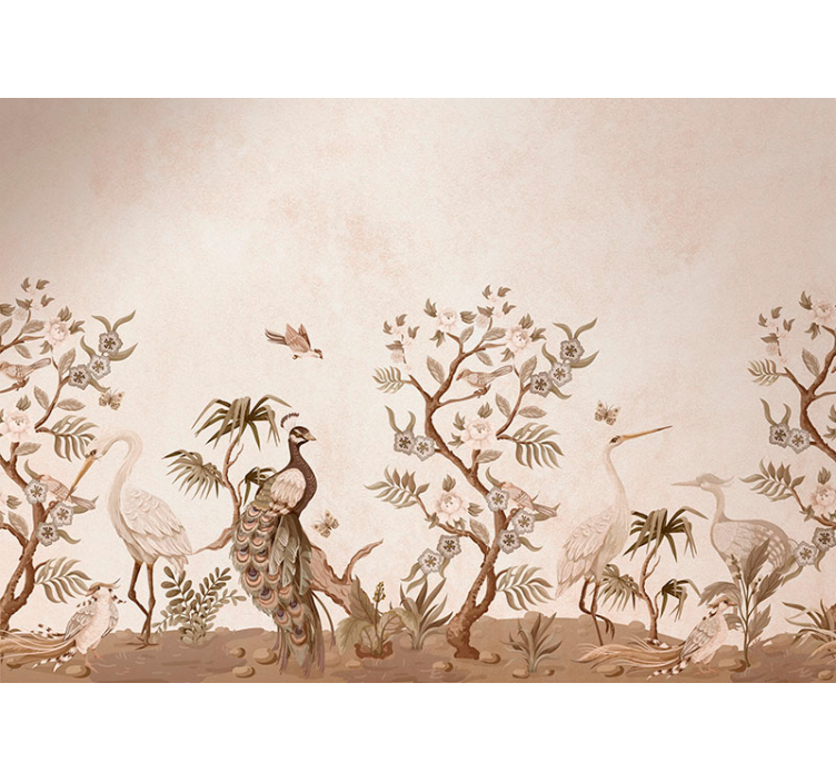 Beige blind vintage wildlife - TenStickers