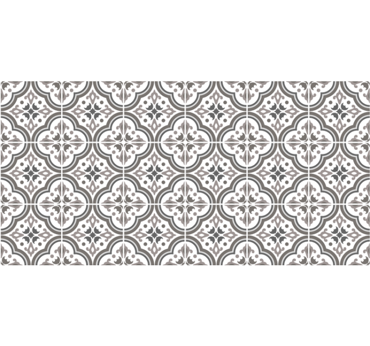 Grey blind with classic grey floral design - TenStickers