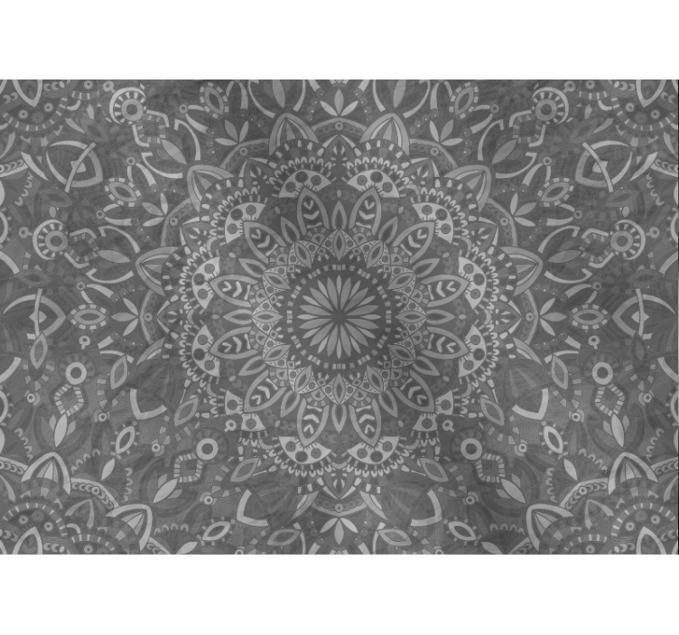 Grey blind with detailed mandala design - TenStickers