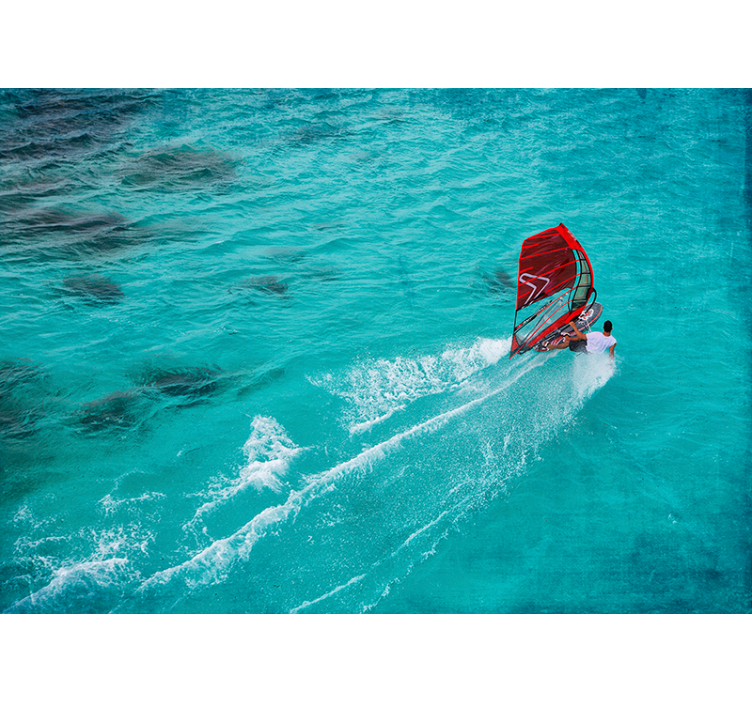 Blue blind windsurfer on the water - TenStickers