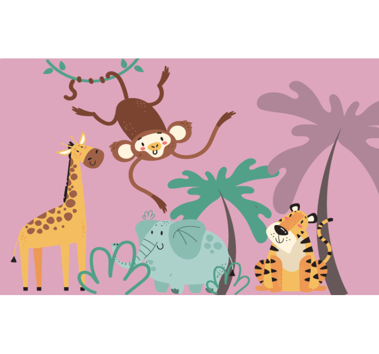 Purple blind with colorful safari animal prints - TenStickers