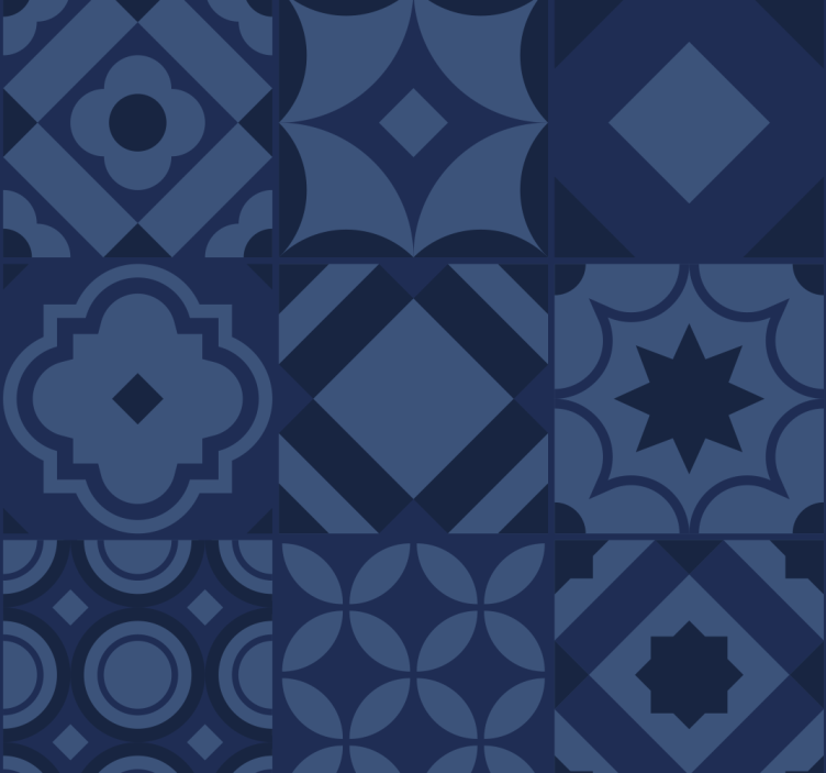 Blue blind navy blue tiles - TenStickers