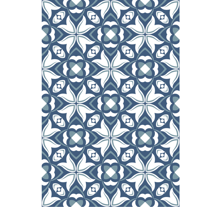 Blue blind with elegant botanical designs - TenStickers