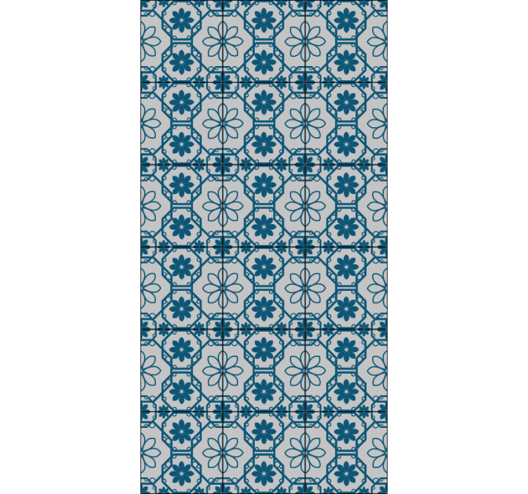Blue blind floral mosaic pattern - TenStickers