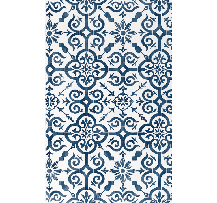 Blue blind in moroccan blue tile design - TenStickers