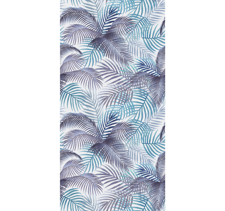 Blue blind with palm and leaf design - TenStickers