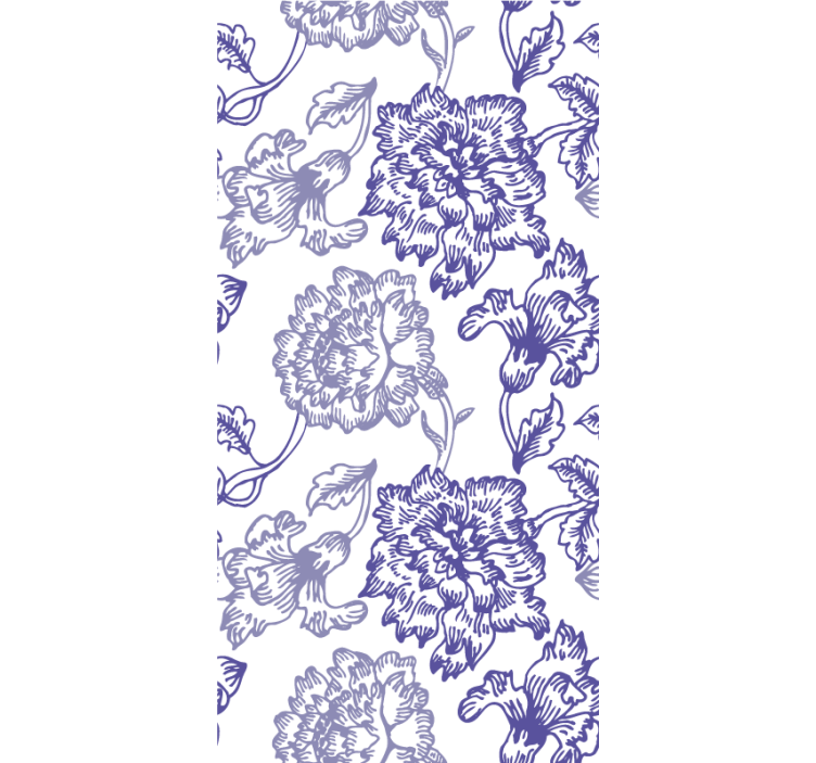 Blue blind with elegant floral designs - TenStickers