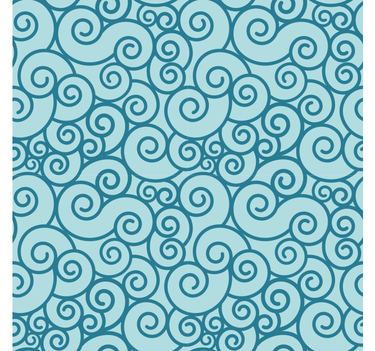 Blue blind with swirly pattern design - TenStickers