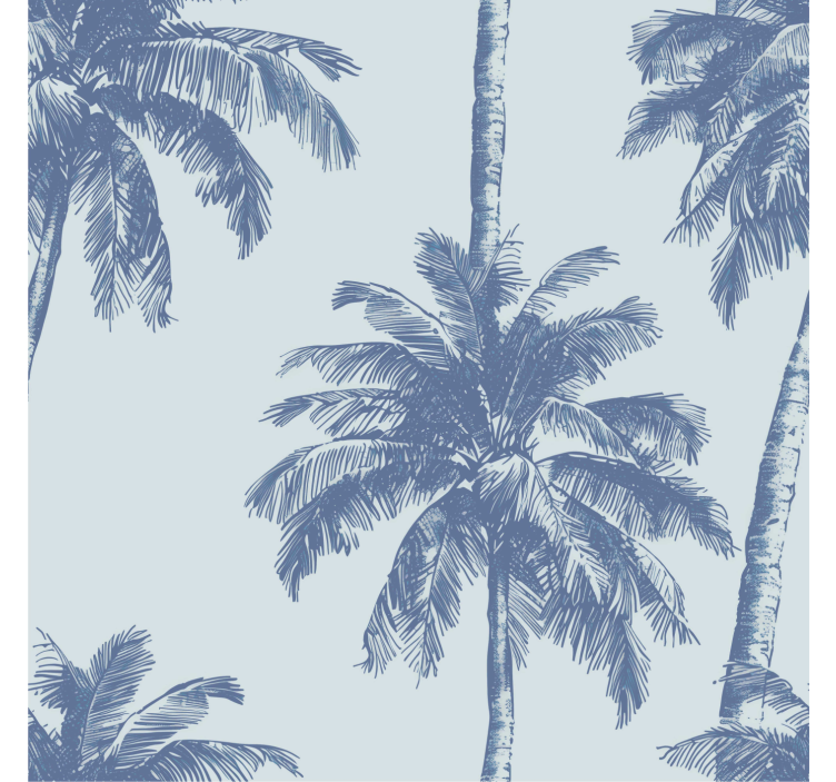 Blue blind with palm leaf design - TenStickers