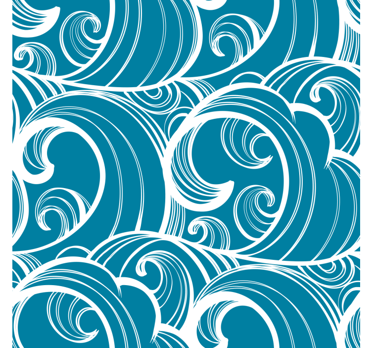 Blue blind with wavy blue design - TenStickers