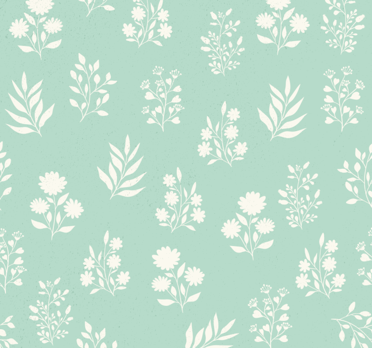 Blue blind with small floral pattern - TenStickers