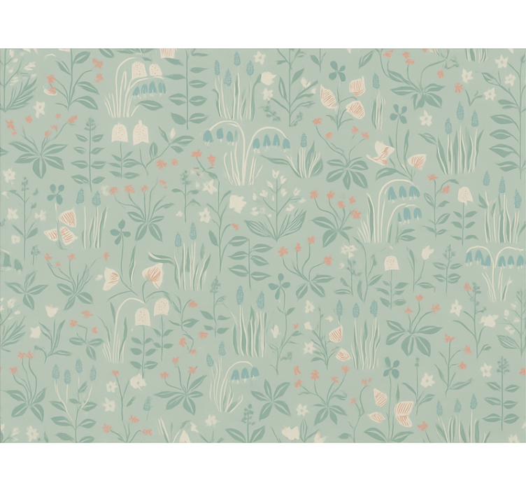Blue blind scandinavian floral - TenStickers