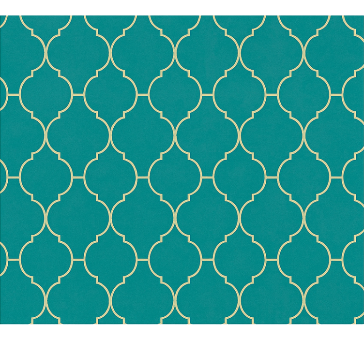 Blue blind with gold and turquoise design - TenStickers